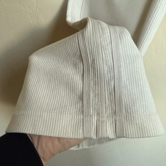 adidas originals Urban Outfitters Flare Pants Cream Ribbed Legging Women Small - Picture 4 of 11
